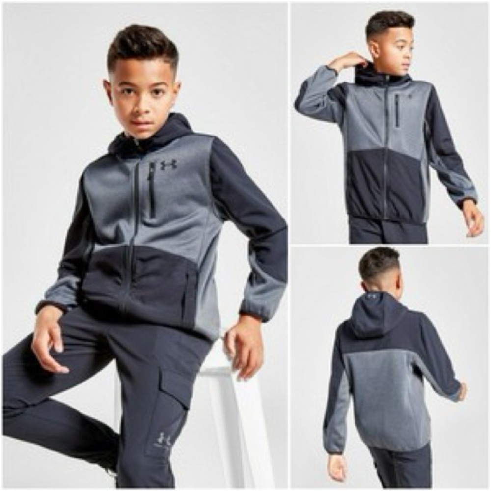 Under Armour Black and Gray Hooded Sweatshirt with Zipper